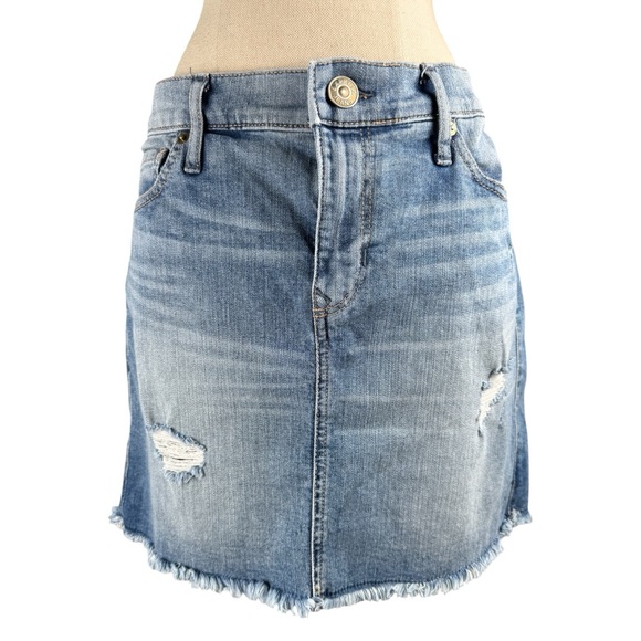 Express Dresses & Skirts - Express Light Blue Distressed Pencil Skirt